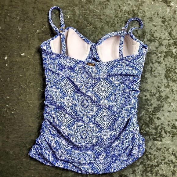 Helen Jon Blue Paisley Print 2 Piece Swimsuit - Picture 10 of 14